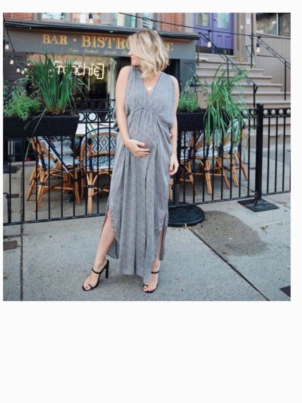 Hatch Maternity Naya Caftan Maxi Dress in Ditsy Floral Sz S/M